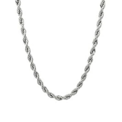 Luenzo 5mm Stainless Steel Rope Chain Necklace