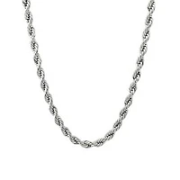 Luenzo 5mm Stainless Steel Rope Chain Necklace
