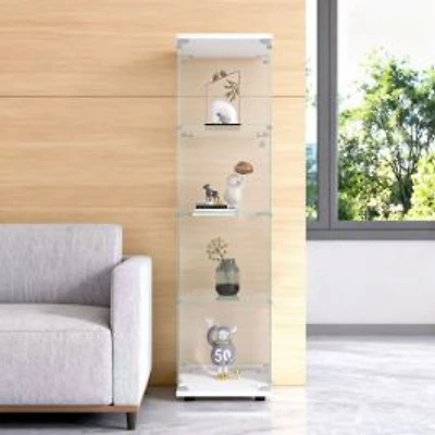4-Shelf Glass Display Cabinet