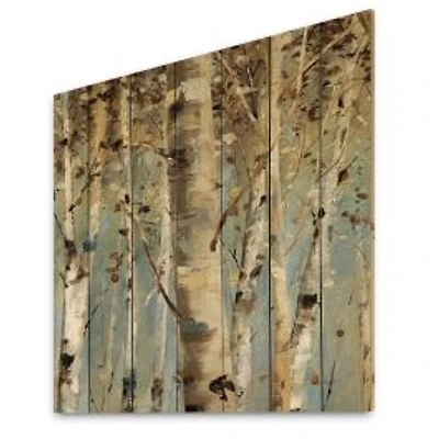 White Birch Forest Wood Wall Art