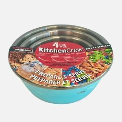 Kitchen Crew Mixing Bowls, 4 pieces