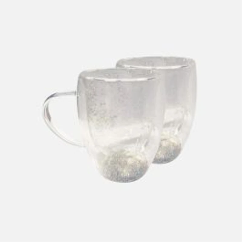 JS Gourmet Double Wall Glasses, Set of 2 - Glitters