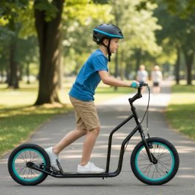 Youth Scooter, Adjustable Handlebar and Inflatable Wheels for Age 8+ Years Old