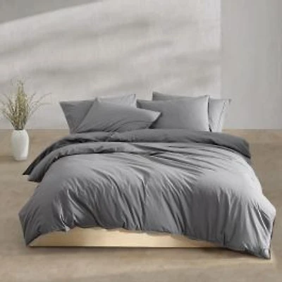 Washed Percale Cotton Duvet Cover Set by Calvin Klein