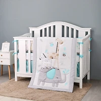 5-Piece Newborn Crib Bedding Set - Elephant & Giraffe