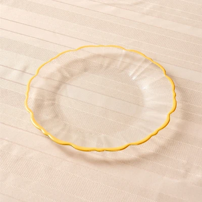 Elegance Yellow Rim Dessert Plate - 21cm