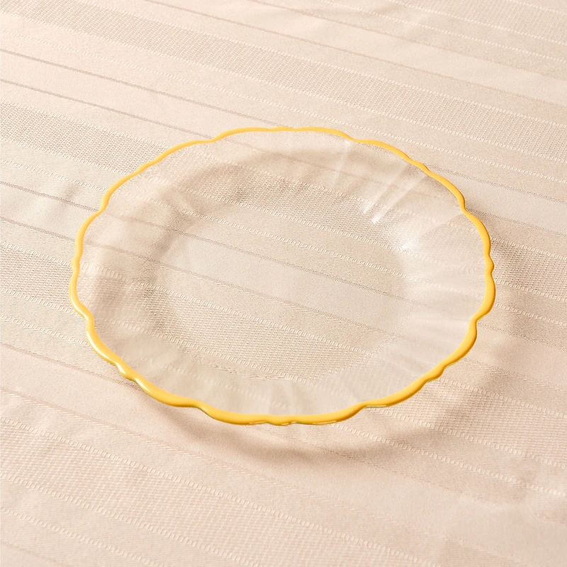 Elegance Yellow Rim Dinner Plate - 27.5cm