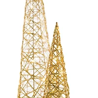 Gold Cone Iluminated Tree Set