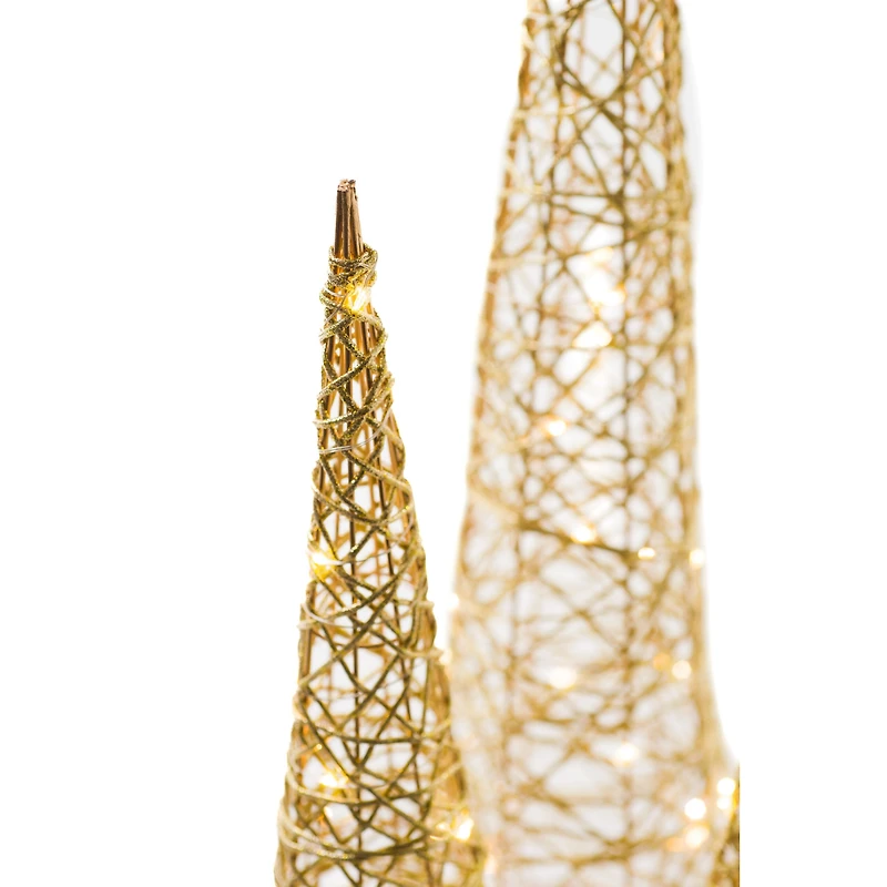 Gold Cone Iluminated Tree Set
