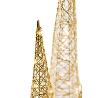 Gold Cone Iluminated Tree Set