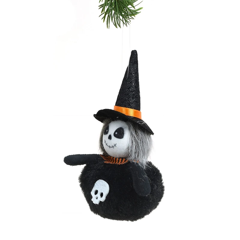 Round Black Cloth Happy Ghoul Figurine, Pack of 8