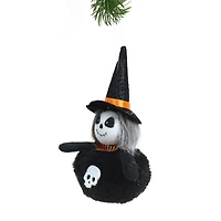 Round Black Cloth Happy Ghoul Figurine, Pack of 8