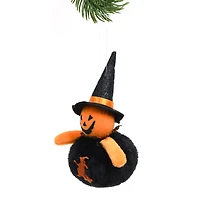Round Black Cloth Happy Jack O' Lantern Figurine, Pack of 8