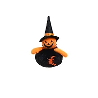 Round Black Cloth Happy Jack O' Lantern Figurine, Pack of 8