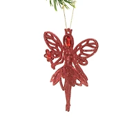 Hanging Red Angel Ornament with Star Wand, Pack of 6