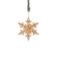 Hanging Smokey Wood Rustic Snowflake, Pack of 4
