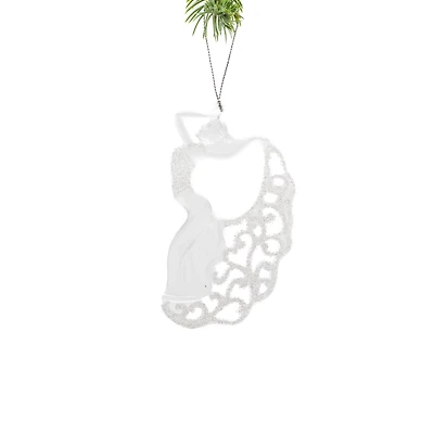 Ornements danseuses suspendus en plastique transparent avec robe scintillante, ensemble de 6