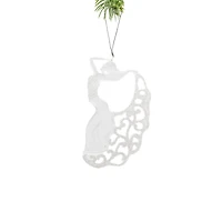 Ornements danseuses suspendus en plastique transparent avec robe scintillante, ensemble de 6