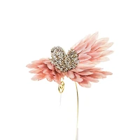 Clip-On Beaded Puce and Copper Bird Ornaments, Pack of 6