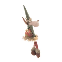 Tartan Beige and Red Cotton Reindeer Figurine, Pack of 2