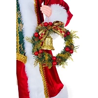 Velveteen Red Fabric Santa Claus Figurine with Gifts
