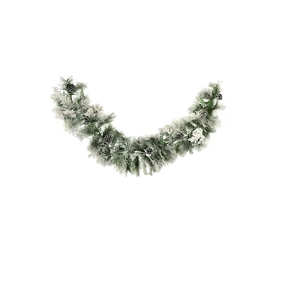 Flocked White Pvc Garland