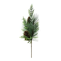 Green Pvc Scottish Pine Spray with Pinecones, Pack of 4