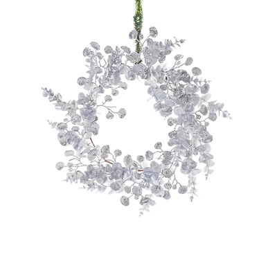 Silver Plastic Eucalyptus Wreath