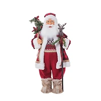 Plaid Red Cloth Woodsman Santa Figurine