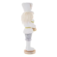 Striped White and Gold Cloth Drummer Nutcracker