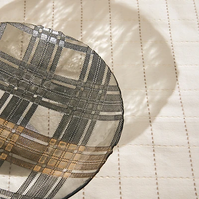 Plaid Large Bowl - Pewter 