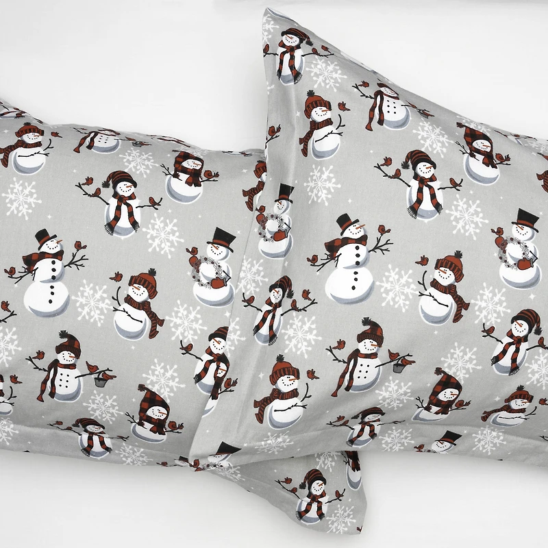 Snowman Flannel Sheet Set