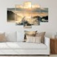 Big Wave Hit the Rock at Beach Canvas Wall Art Print