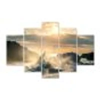Big Wave Hit the Rock at Beach Canvas Wall Art Print