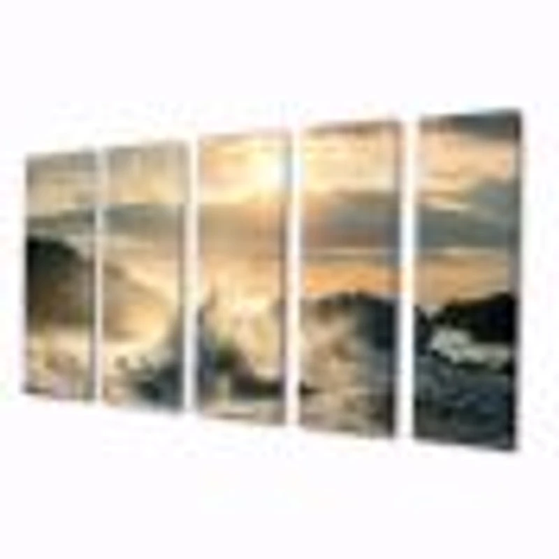 Big Wave Hit the Rock at Beach Canvas Wall Art Print