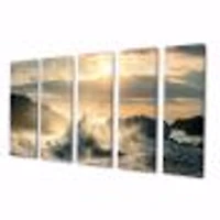 Big Wave Hit the Rock at Beach Canvas Wall Art Print