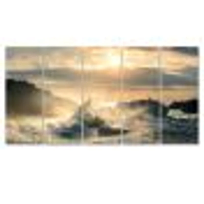 Big Wave Hit the Rock at Beach Canvas Wall Art Print