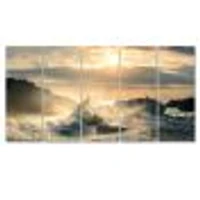 Big Wave Hit the Rock at Beach Canvas Wall Art Print