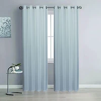 Faux Linen Room Darkening Grommet Curtain