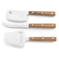 Ensemble de couteaux à fromage japonais Reggio avec manche en bois clair Stamina