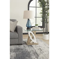 Table d'appoint « Toscane » - Blanc/noyer