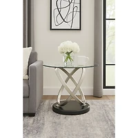 Kona End Table - Silver/Black