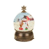 Brass Snowman Snow Globe