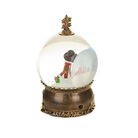Brass Snowman Snow Globe