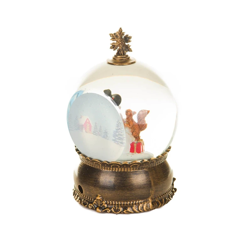 Brass Snowman Snow Globe