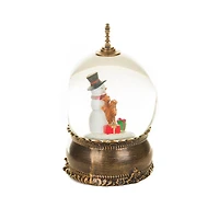 Brass Snowman Snow Globe