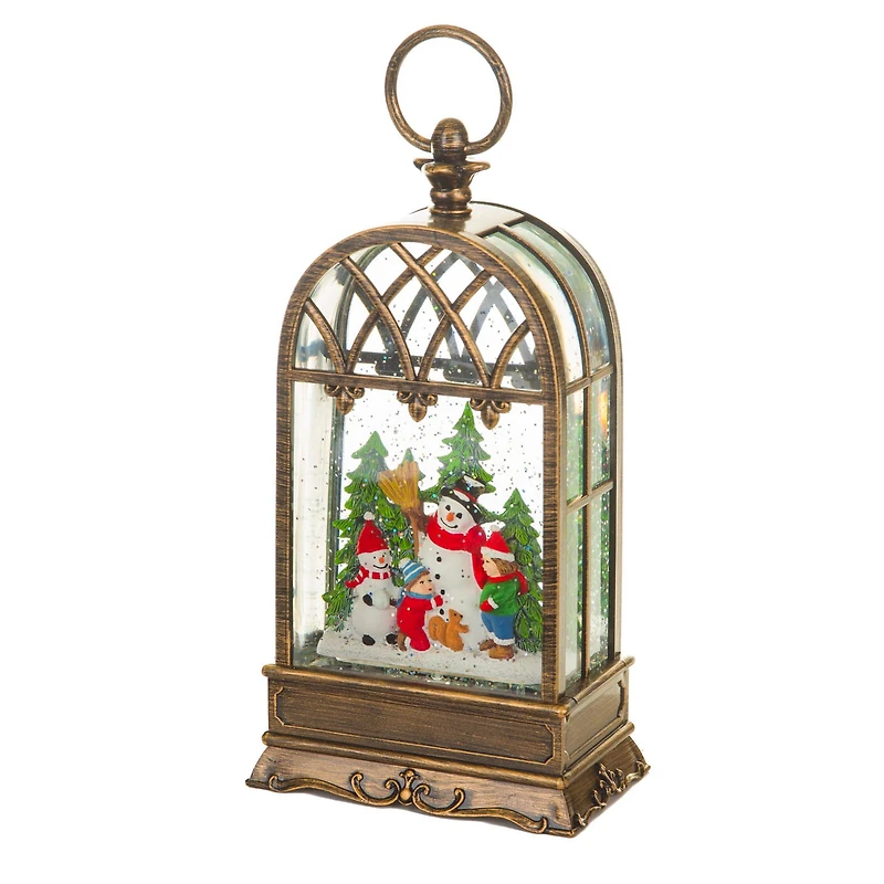 Brass Snowman Birdcage Snow Globe