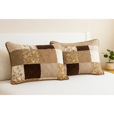 Brunelli ensemble de 2 couvre-oreillers en patchwork vintage - Gratitude