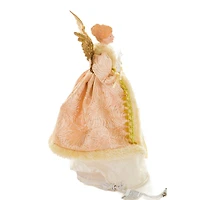 Pink and Ivory Cotton Regal Warm White LED Angel Tree Topper Golden Wings