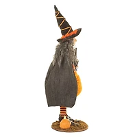 Sequin Black and Orange Polyester Pumpkin Witch Figure